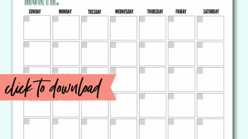 Creating Your Own Calendar Template